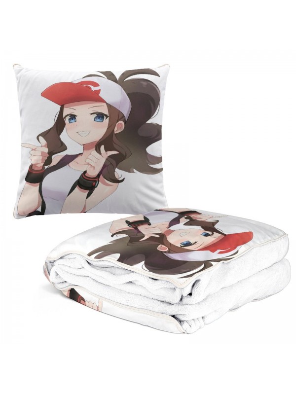 Anime 2 IN 1 Travel Blanket And Pillow Set Pokemon Touko 38x38cm/150x180cm