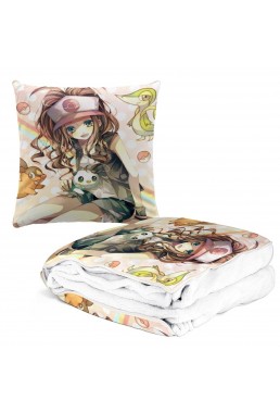 Anime 2 IN 1 Travel Blanket And Pillow Set Pokemon Touko 38x38cm/150x180cm