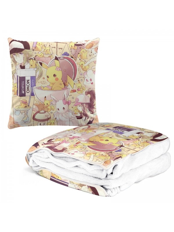 Anime 2 IN 1 Convertible Blanket Pillow Pokemon Touko 38x38cm/150x180cm
