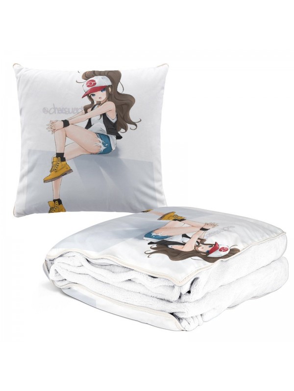 Anime 2 IN 1 Convertible Blanket Pillow Pokemon Touko 38x38cm/150x180cm