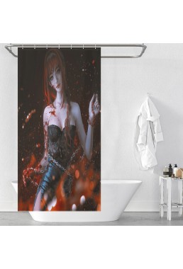 Discount Anime Shower Curtain Chainsaw Man Makima Outlet