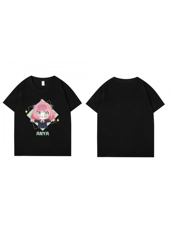 Discount Spy X Family Anya Forger Short Sleeve Mens Graphic T-Shirts Fashion Printed Tops Cosplay Costume T Shirts For Women's