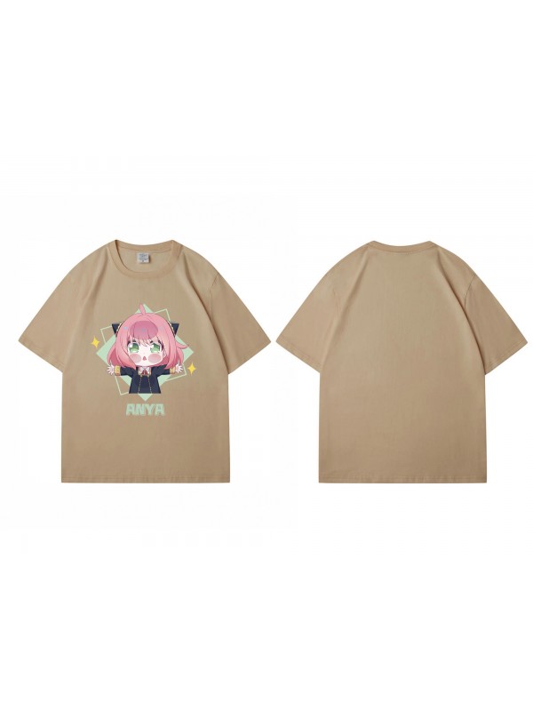 Cheap Spy X Family Anya Forger Short Sleeve Mens Graphic T-Shirts Fashion Printed Tops Cosplay Costume T Shirts For Women's