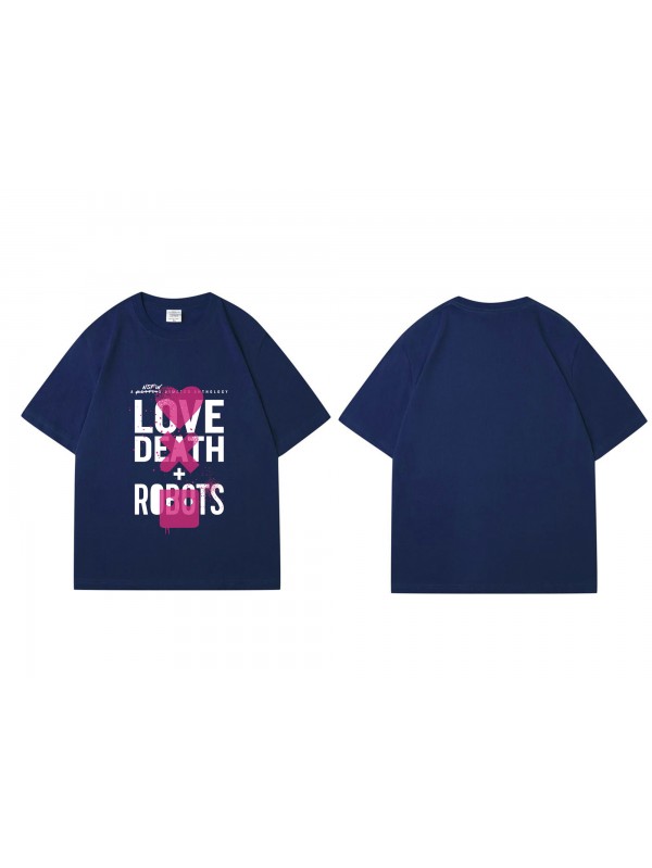 Coolest Love Death Robots Short Sleeve Mens Graphic T-Shirts Fashion Printed Tops Cosplay Costume T Shirts For Women's