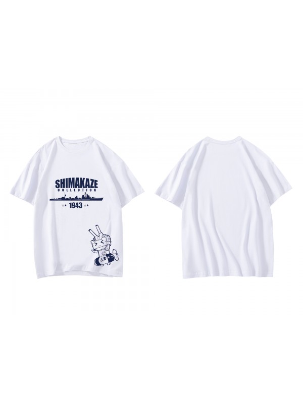 Coolest Ijn Shimakaze Azur Lane Short Sleeve Mens Graphic T-Shirts Fashion Printed Tops Cosplay Costume T Shirts For Women's