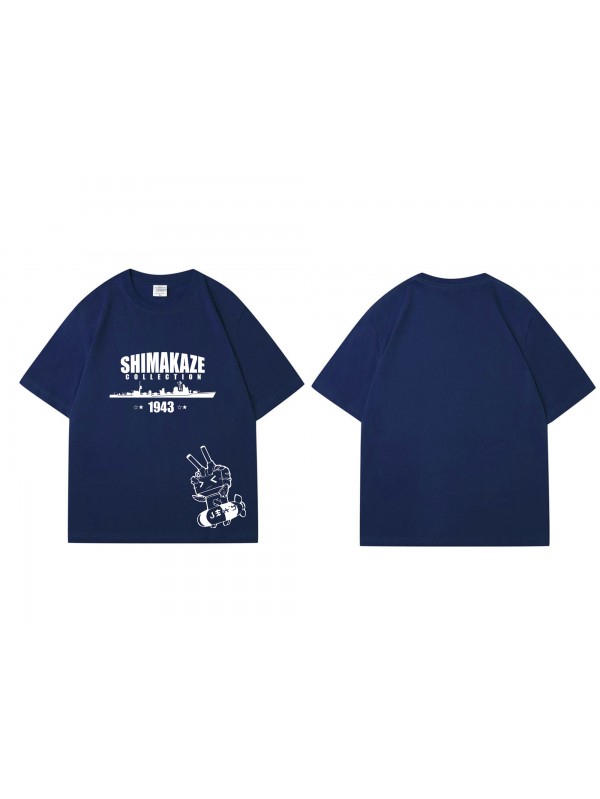 Tap Ijn Shimakaze Azur Lane Short Sleeve Mens Graphic T-Shirts Fashion Printed Tops Cosplay Costume T Shirts For Women's