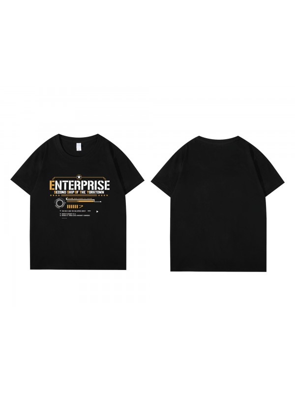 Clearance Uss Enterprise Azur Lane Short Sleeve Mens Graphic T-Shirts Fashion Printed Tops Cosplay Costume T Shirts For Women's