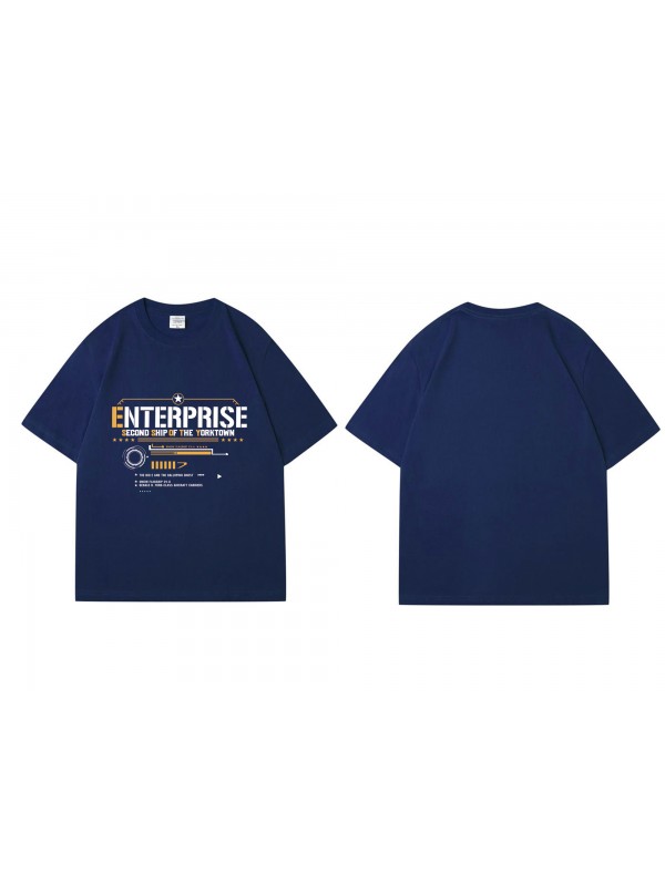 Hot Sale Uss Enterprise Azur Lane Short Sleeve Mens Graphic T-Shirts Fashion Printed Tops Cosplay Costume T Shirts For Women's