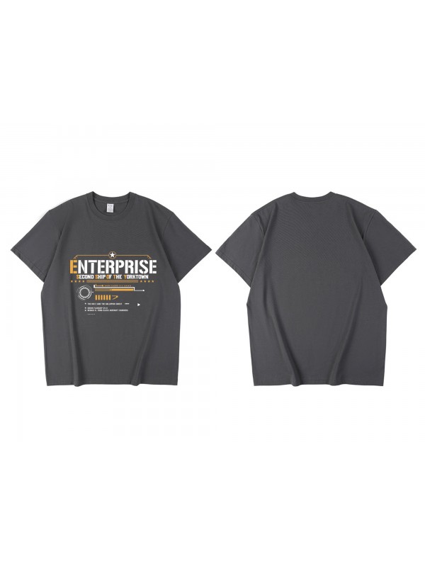 Unique Uss Enterprise Azur Lane Short Sleeve Mens Graphic T-Shirts Fashion Printed Tops Cosplay Costume T Shirts For Women's
