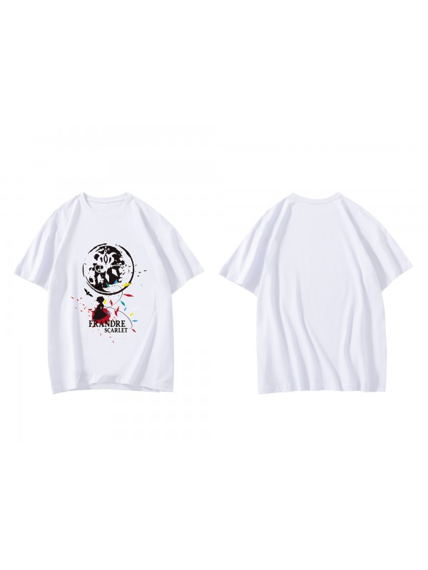 Tap Flandre Scarlet Short Sleeve Mens Graphic T-Shirts Fashion Printed Tops Cosplay Costume T Shirts For Women's