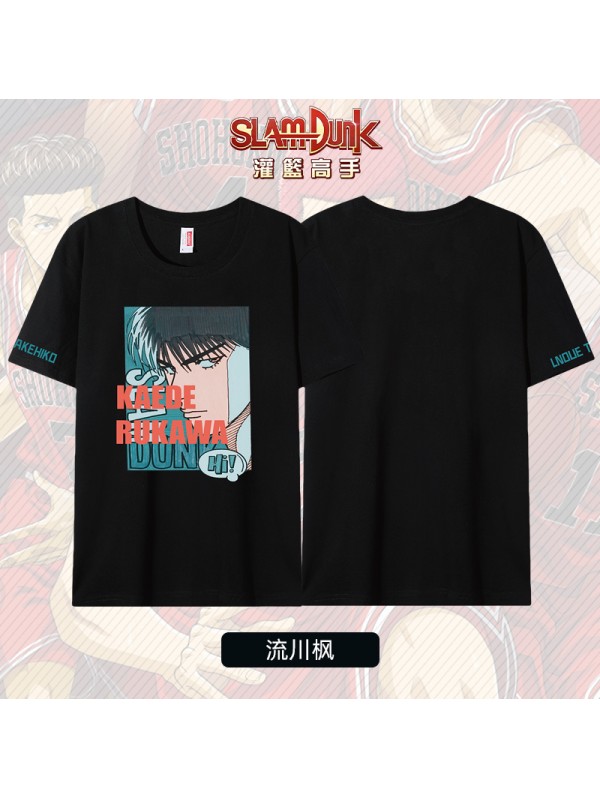 Hot Sale Slam Dunk Kaede Rukawa Short Sleeve Mens Graphic T-Shirts Fashion Printed Tops Cosplay Costume T Shirts For Women's