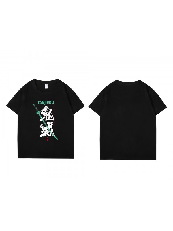 Feature Tanjirou Demon Slayer Short Sleeve Mens Graphic T-Shirts Fashion Printed Tops Cosplay Costume T Shirts For Women's