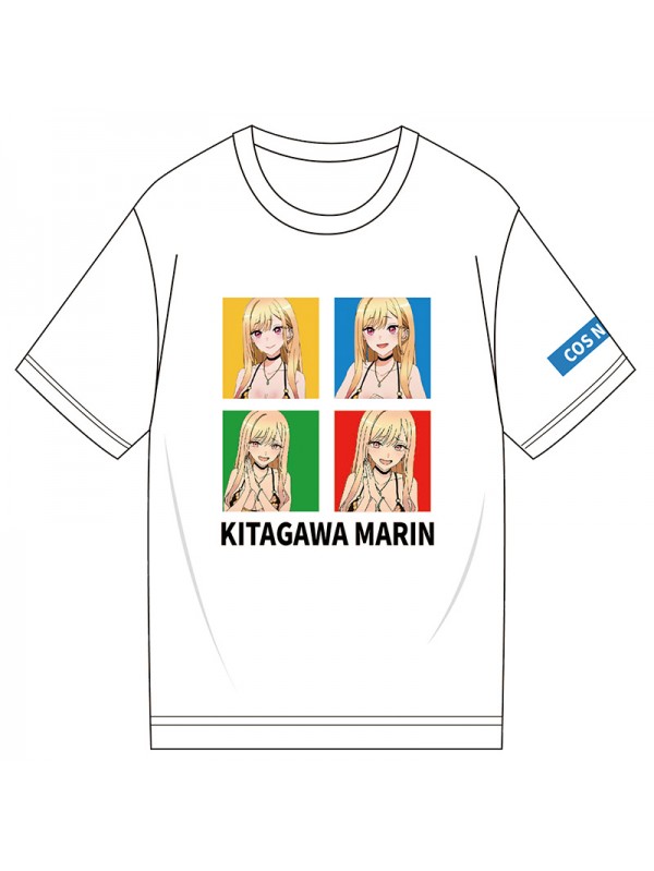 Feature Gyro Kitagawa Marin My Dress Up Darling Short Sleeve Mens Graphic T-Shirts Fashion Printed Tops Cosplay Costume T Shirts For Women's