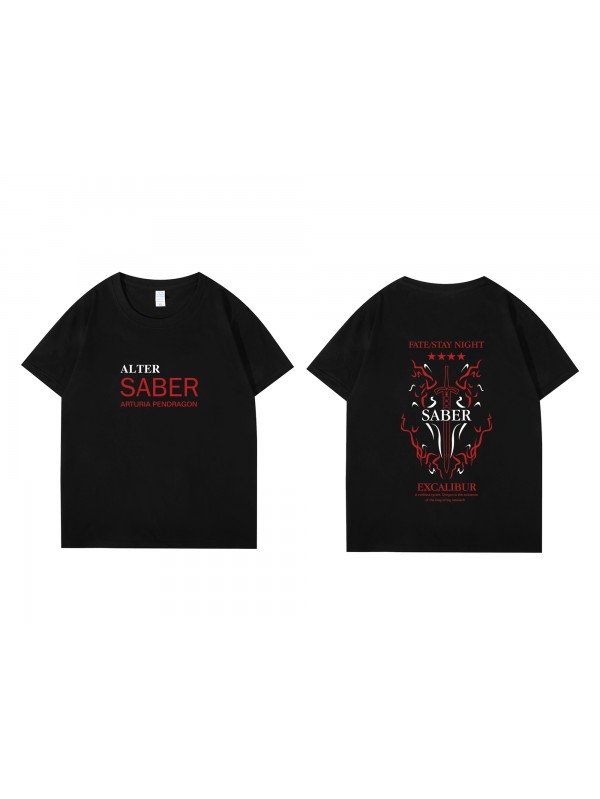 Buy Arturia Pendragon Alter Fate Short Sleeve Mens Graphic T-Shirts Fashion Printed Tops Cosplay Costume T Shirts For Women's