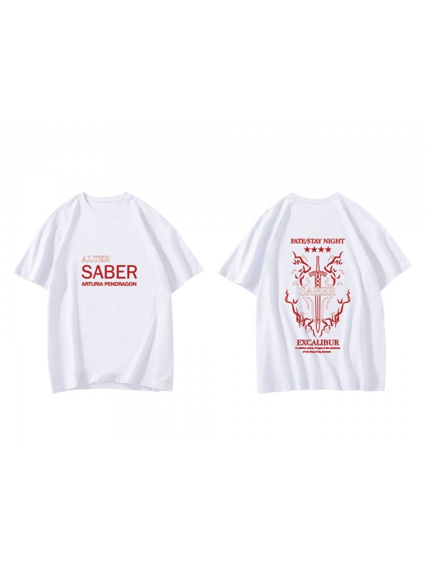 Best Arturia Pendragon Alter Fate Short Sleeve Mens Graphic T-Shirts Fashion Printed Tops Cosplay Costume T Shirts For Women's
