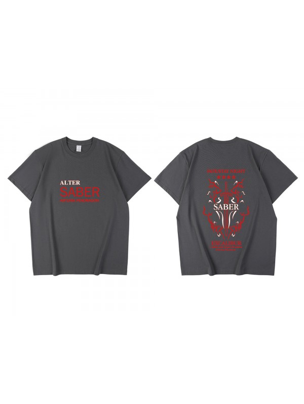 Cheap Arturia Pendragon Alter Fate Short Sleeve Mens Graphic T-Shirts Fashion Printed Tops Cosplay Costume T Shirts For Women's
