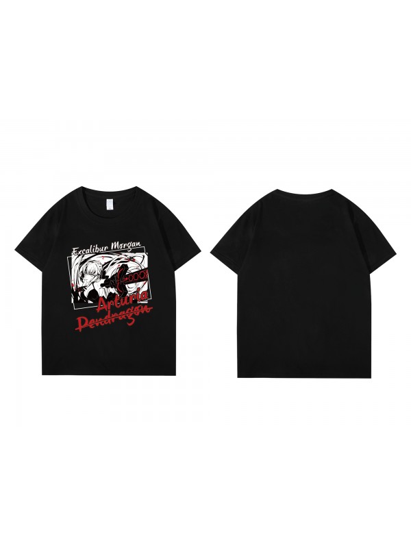 High Quality Arturia Pendragon Alter Fate Short Sleeve Mens Graphic T-Shirts Fashion Printed Tops Cosplay Costume T Shirts For Women's