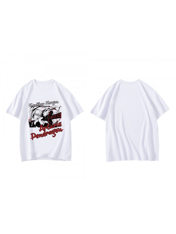 Soft Arturia Pendragon Alter Fate Short Sleeve Mens Graphic T-Shirts Fashion Printed Tops Cosplay Costume T Shirts For Women's