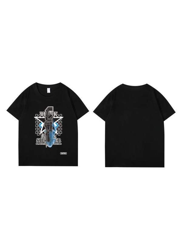 Coolest Black Rock Shooter Short Sleeve Mens Graphic T-Shirts Fashion Printed Tops Cosplay Costume T Shirts For Women's