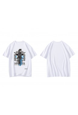 Tap Black Rock Shooter Short Sleeve Mens Graphic T-Shirts Fashion Printed Tops Cosplay Costume T Shirts For Women's