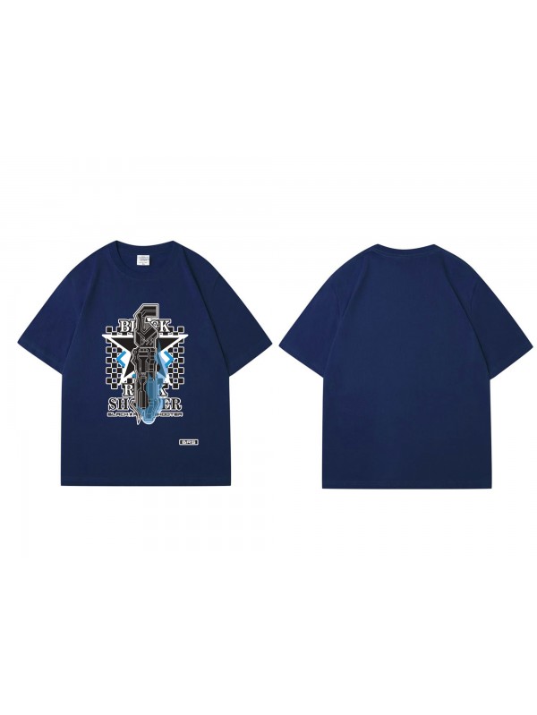 Wholesale Black Rock Shooter Short Sleeve Mens Graphic T-Shirts Fashion Printed Tops Cosplay Costume T Shirts For Women's