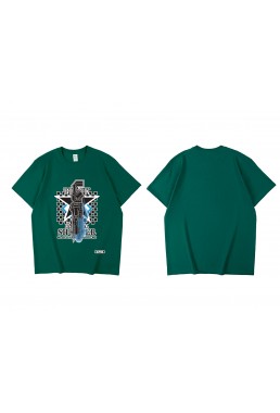 Clearance Black Rock Shooter Short Sleeve Mens Graphic T-Shirts Fashion Printed Tops Cosplay Costume T Shirts For Women's