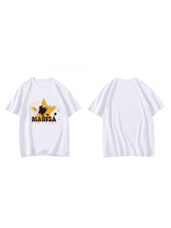 Durable Kirisame Marisa Touhou Project Short Sleeve Mens Graphic T-Shirts Fashion Printed Tops Cosplay Costume T Shirts For Women's