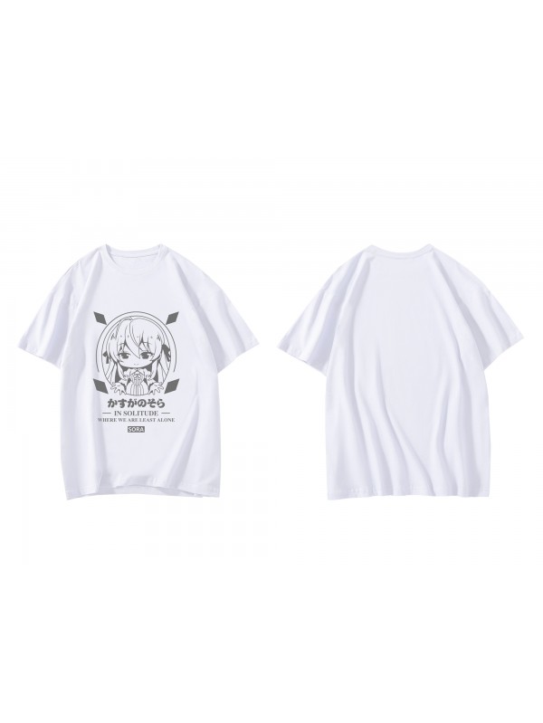 Custom Kasugano Sora Yosuga No Sora Short Sleeve Mens Graphic T-Shirts Fashion Printed Tops Cosplay Costume T Shirts For Women's
