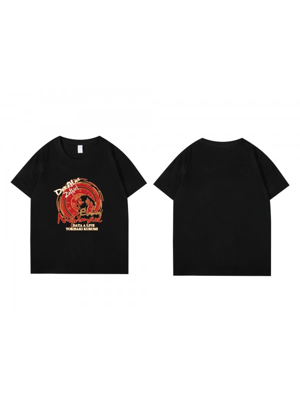 Durable Tokisaki Kurumi Date A Live Short Sleeve Mens Graphic T-Shirts Fashion Printed Tops Cosplay Costume T Shirts For Women's