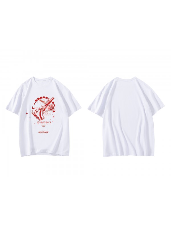 Custom Tokisaki Kurumi Short Sleeve Mens Graphic T-Shirts Fashion Printed Tops Cosplay Costume T Shirts For Women's
