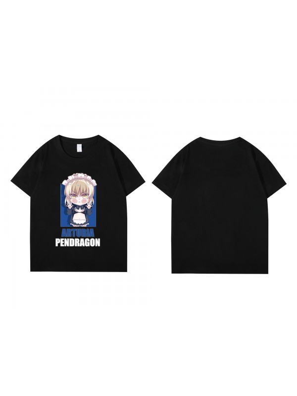 Unique Arturia Pendragon Fate Short Sleeve Mens Graphic T-Shirts Fashion Printed Tops Cosplay Costume T Shirts For Women's
