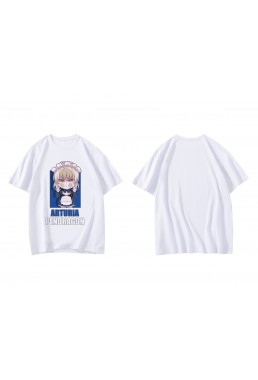 Feature Arturia Pendragon Fate Short Sleeve Mens Graphic T-Shirts Fashion Printed Tops Cosplay Costume T Shirts For Women's