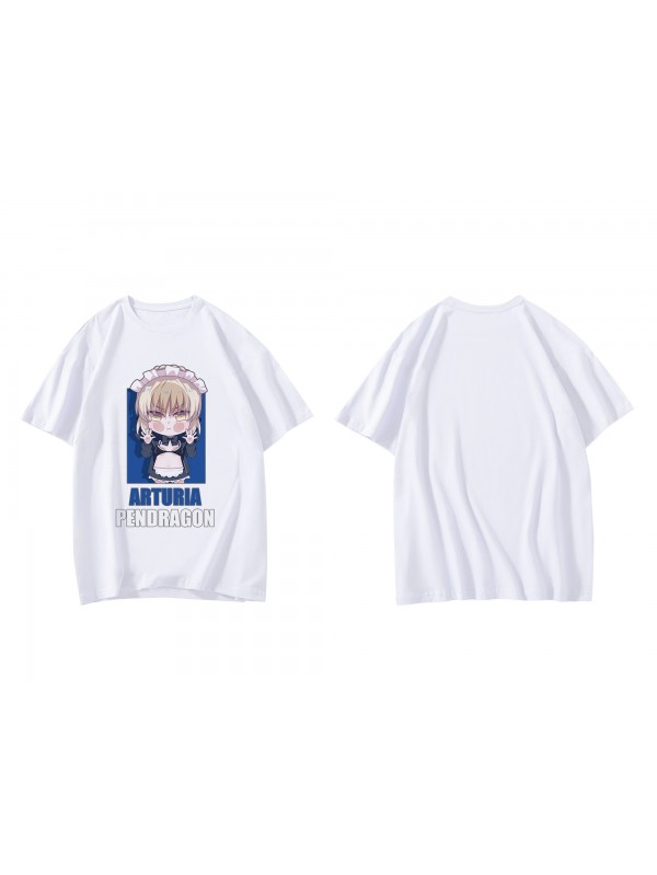 Feature Arturia Pendragon Fate Short Sleeve Mens Graphic T-Shirts Fashion Printed Tops Cosplay Costume T Shirts For Women's