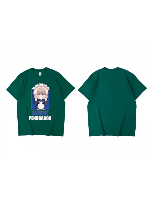 Premium Arturia Pendragon Fate Short Sleeve Mens Graphic T-Shirts Fashion Printed Tops Cosplay Costume T Shirts For Women's