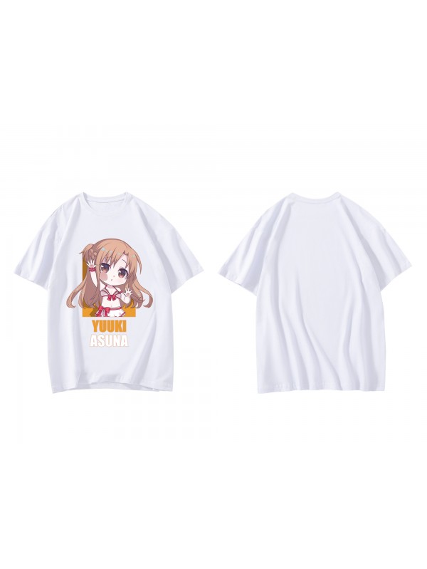 Best Yuuki Asuna Sword Art Online Short Sleeve Mens Graphic T-Shirts Fashion Printed Tops Cosplay Costume T Shirts For Women's