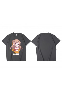 Cheap Yuuki Asuna Sword Art Online Short Sleeve Mens Graphic T-Shirts Fashion Printed Tops Cosplay Costume T Shirts For Women's