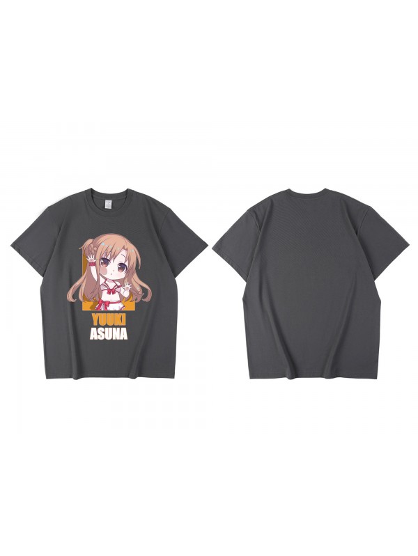 Cheap Yuuki Asuna Sword Art Online Short Sleeve Mens Graphic T-Shirts Fashion Printed Tops Cosplay Costume T Shirts For Women's