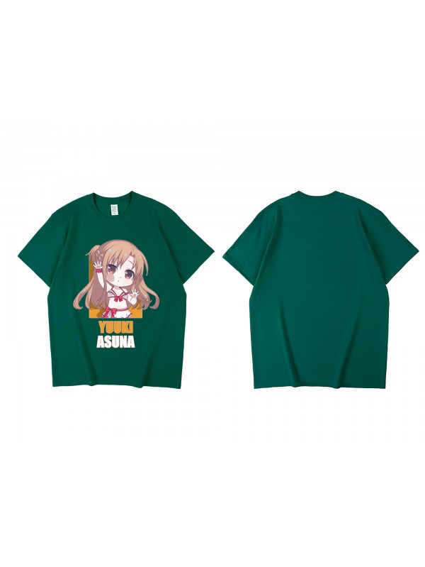 2023 Yuuki Asuna Sword Art Online Short Sleeve Mens Graphic T-Shirts Fashion Printed Tops Cosplay Costume T Shirts For Women's