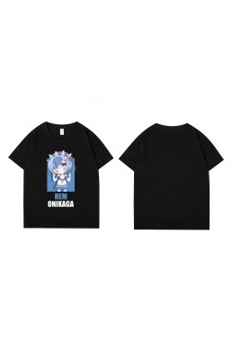 2023 Rem Relife In A Different World From Zero Short Sleeve Mens Graphic T-Shirts Fashion Printed Tops Cosplay Costume T Shirts For Women's