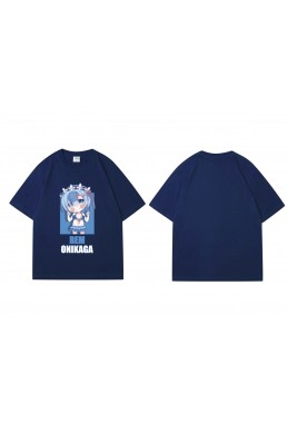 Custom Rem Relife In A Different World From Zero Short Sleeve Mens Graphic T-Shirts Fashion Printed Tops Cosplay Costume T Shirts For Women's
