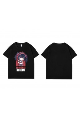 High Quality Tokisaki Kurumi Nightmare Short Sleeve Mens Graphic T-Shirts Fashion Printed Tops Cosplay Costume T Shirts For Women's
