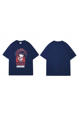 Durable Tokisaki Kurumi Nightmare Short Sleeve Mens Graphic T-Shirts Fashion Printed Tops Cosplay Costume T Shirts For Women's