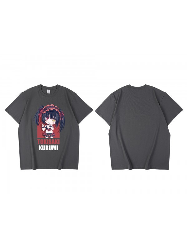 Shopping Tokisaki Kurumi Nightmare Short Sleeve Mens Graphic T-Shirts Fashion Printed Tops Cosplay Costume T Shirts For Women's