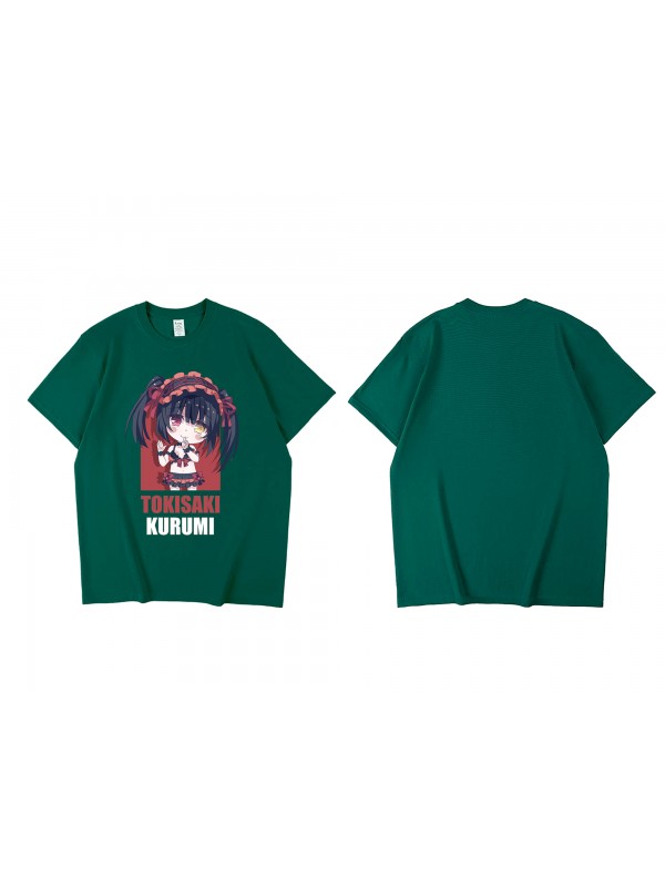 Discount Tokisaki Kurumi Nightmare Short Sleeve Mens Graphic T-Shirts Fashion Printed Tops Cosplay Costume T Shirts For Women's