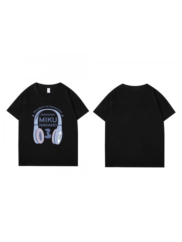 Special Miku Nakano The Quintessential Quintuplets Short Sleeve Mens Graphic T-Shirts Fashion Printed Tops Cosplay Costume T Shirts For Women's