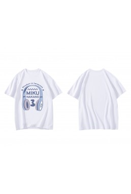 Clearance Miku Nakano The Quintessential Quintuplets Short Sleeve Mens Graphic T-Shirts Fashion Printed Tops Cosplay Costume T Shirts For Women's