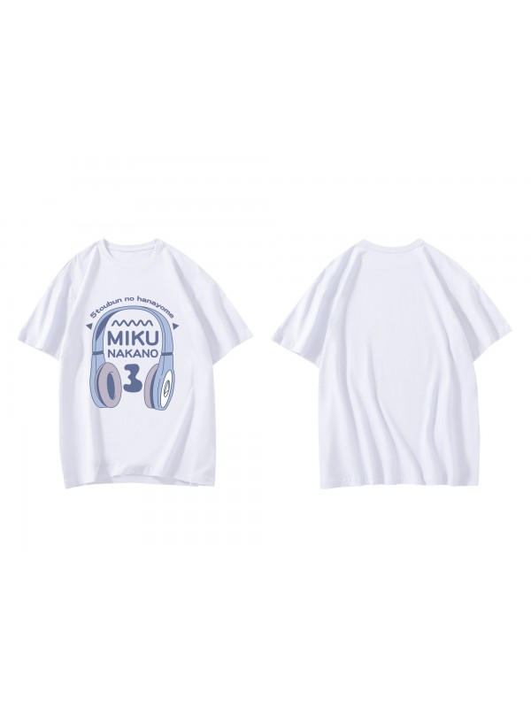 Clearance Miku Nakano The Quintessential Quintuplets Short Sleeve Mens Graphic T-Shirts Fashion Printed Tops Cosplay Costume T Shirts For Women's