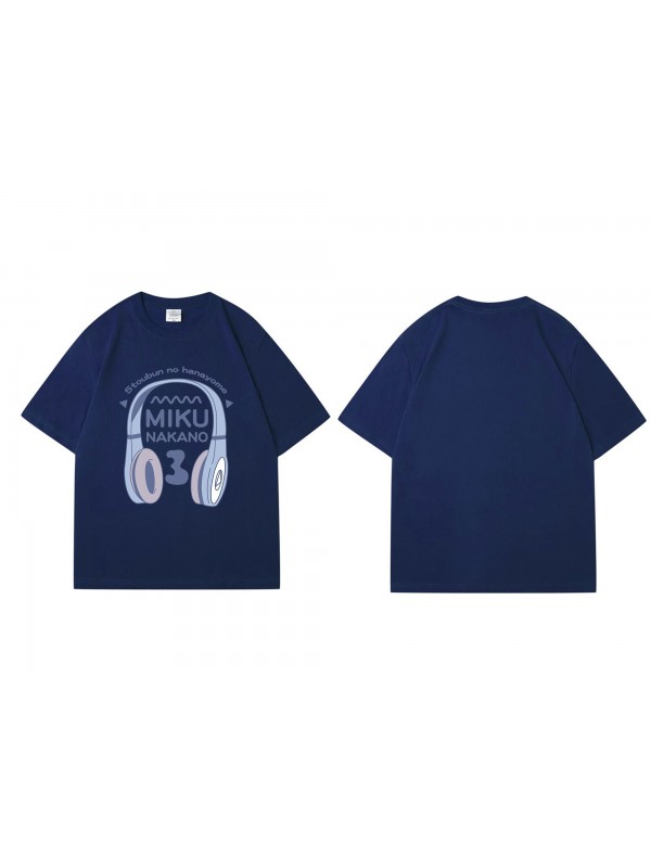 Welcome Miku Nakano The Quintessential Quintuplets Short Sleeve Mens Graphic T-Shirts Fashion Printed Tops Cosplay Costume T Shirts For Women's