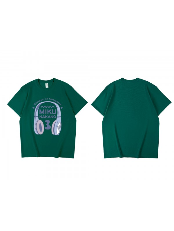 Unique Miku Nakano The Quintessential Quintuplets Short Sleeve Mens Graphic T-Shirts Fashion Printed Tops Cosplay Costume T Shirts For Women's