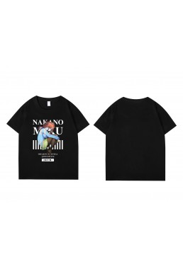 Feature Nakano Miku The Quintessential Quintuplets Short Sleeve Mens Graphic T-Shirts Fashion Printed Tops Cosplay Costume T Shirts For Women's